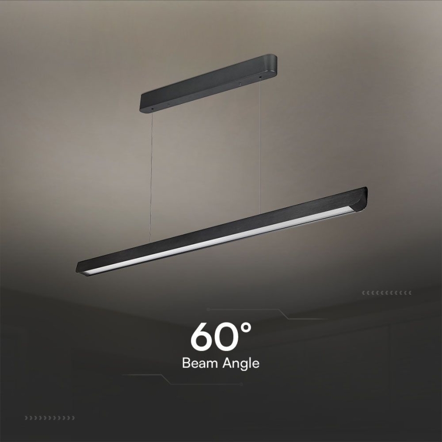 LED Luster na sajli LED/36W/230V 3000/4000/6400K crna