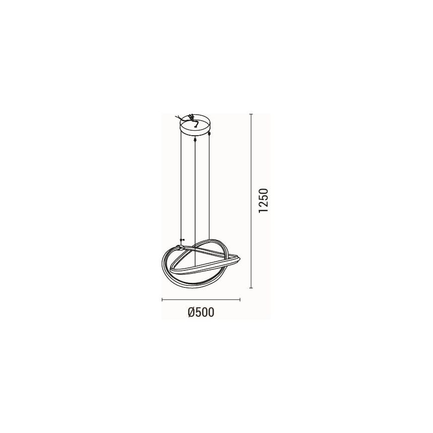 LED Luster na sajli LED/38W/230V 3000K 50x120 cm