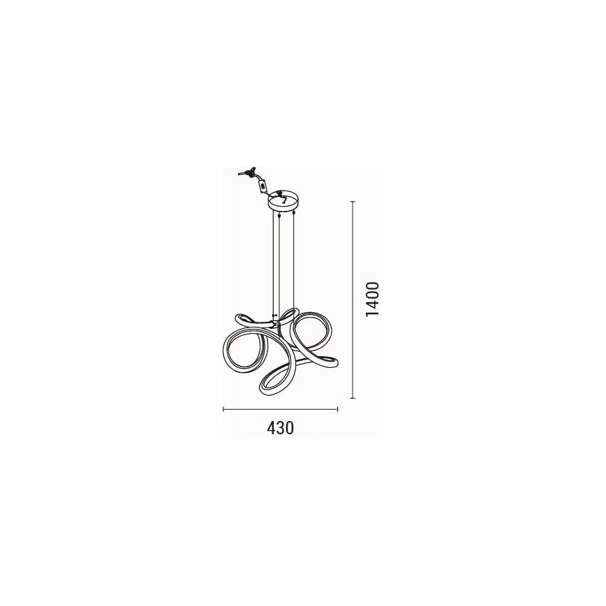 LED Luster na sajli LED/38W/230V 3000K