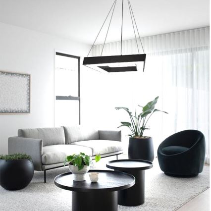 LED Luster na sajli LED/40W/230V 4000K 60x60 cm