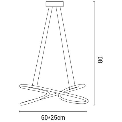 LED Luster na sajli LED/40W/230V 4000K crna