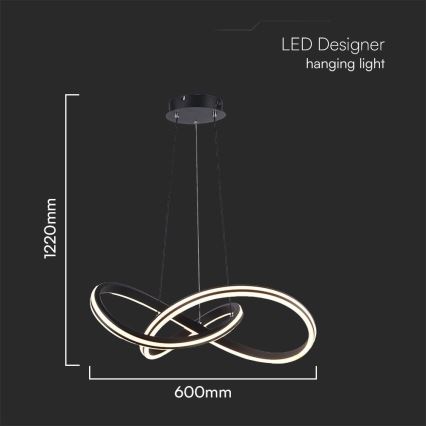 LED Luster na sajli LED/40W/230V 3000/4000/6400K