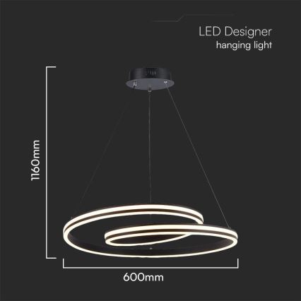 LED Luster na sajli LED/40W/230V 3000/4000/6400K