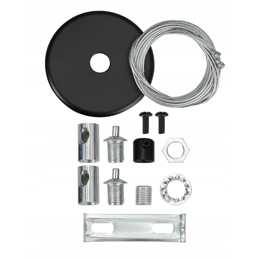 LED luster na sajli LED/44W/230V 6000K 120 cm crni