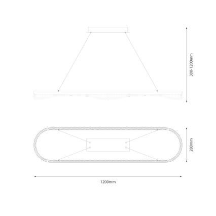 LED luster na sajli LED/45W/230V zlatna