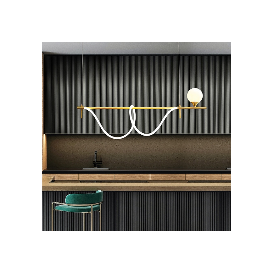 LED Luster na sajli LED/50W/230V + 1xG9/10W zlatna