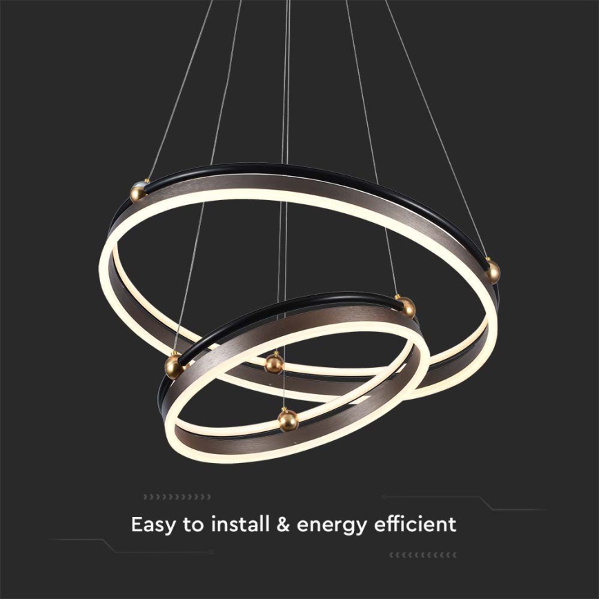 LED Luster na sajli LED/50W/230V 3000K pr. 62 cm smeđa