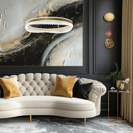 LED Luster na sajli LED/52W/230V pr. 60 cm zlatna