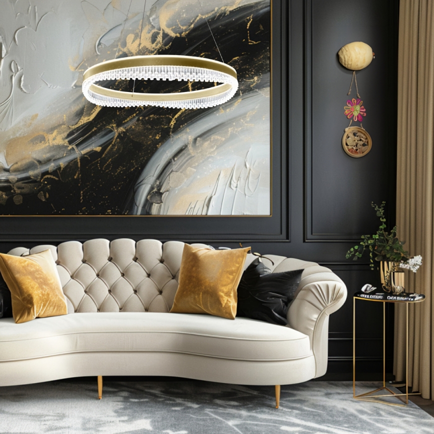 LED Luster na sajli LED/52W/230V pr. 60 cm zlatna