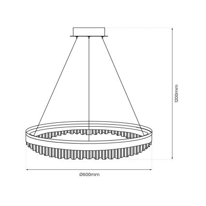 LED Luster na sajli LED/52W/230V pr. 60 cm zlatna