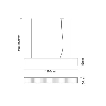 LED luster na sajli LED/55W/230V 3000/4000/6500K 120 cm bijela
