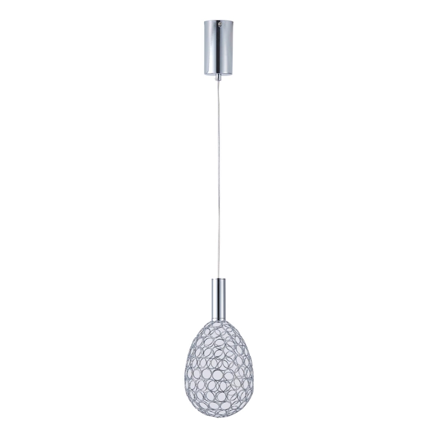 LED Luster na sajli LED/6,3W/230V 3000K sjajni krom pr. 14 cm