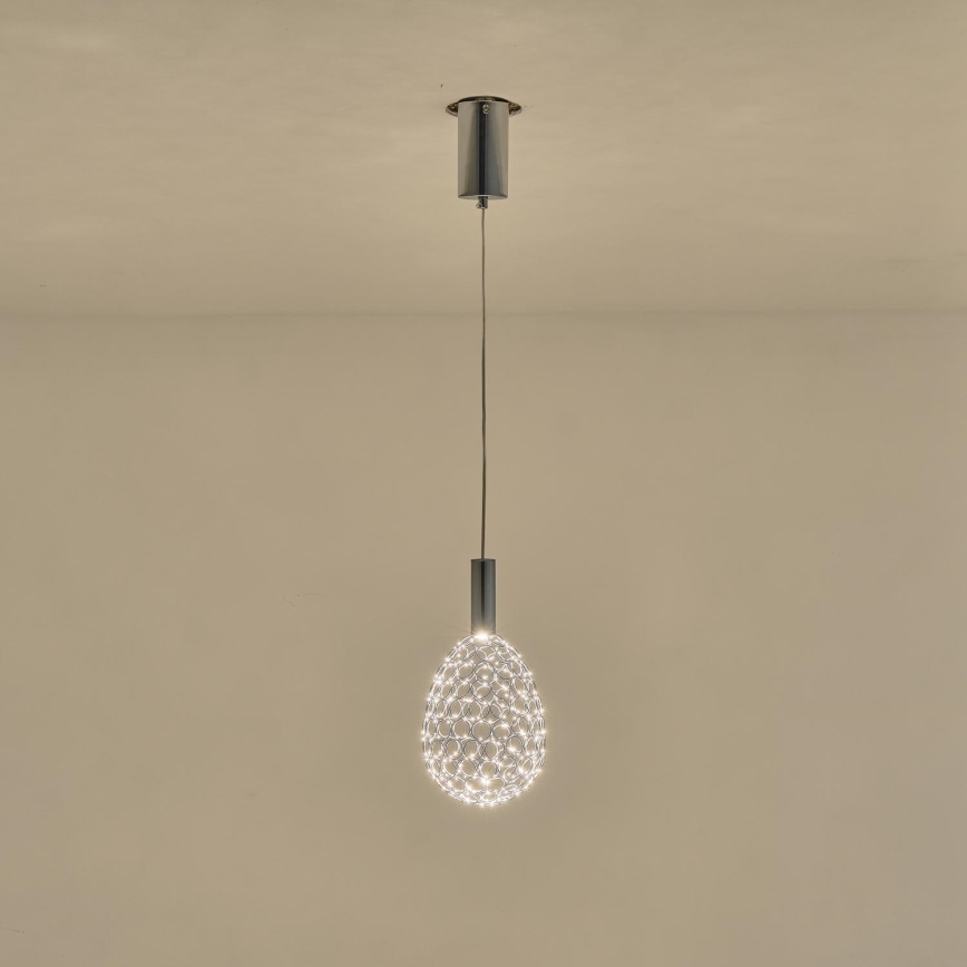 LED Luster na sajli LED/6,3W/230V 3000K sjajni krom pr. 14 cm
