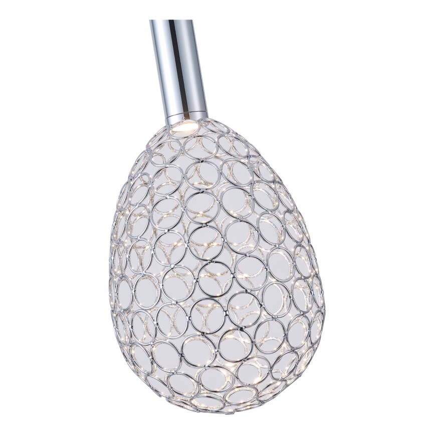 LED Luster na sajli LED/6,3W/230V 3000K sjajni krom pr. 14 cm