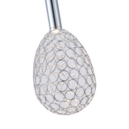 LED Luster na sajli LED/6,3W/230V 3000K sjajni krom pr. 14 cm