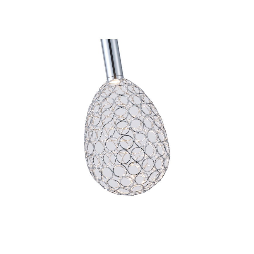 LED Luster na sajli LED/6,3W/230V 3000K sjajni krom pr. 14 cm