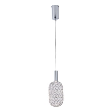 LED Luster na sajli LED/6,3W/230V 3000K sjajni krom pr. 20 cm
