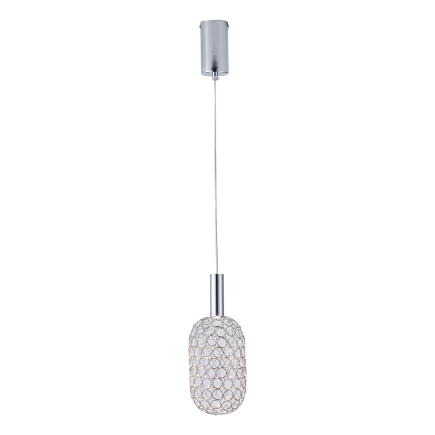 LED Luster na sajli LED/6,3W/230V 3000K sjajni krom pr. 20 cm
