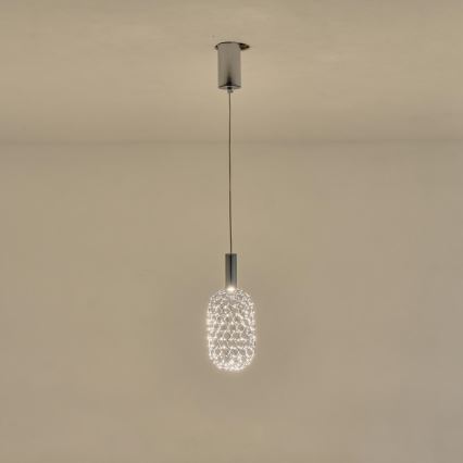 LED Luster na sajli LED/6,3W/230V 3000K sjajni krom pr. 20 cm