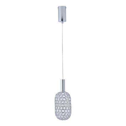 LED Luster na sajli LED/6,3W/230V 3000K sjajni krom pr. 20 cm