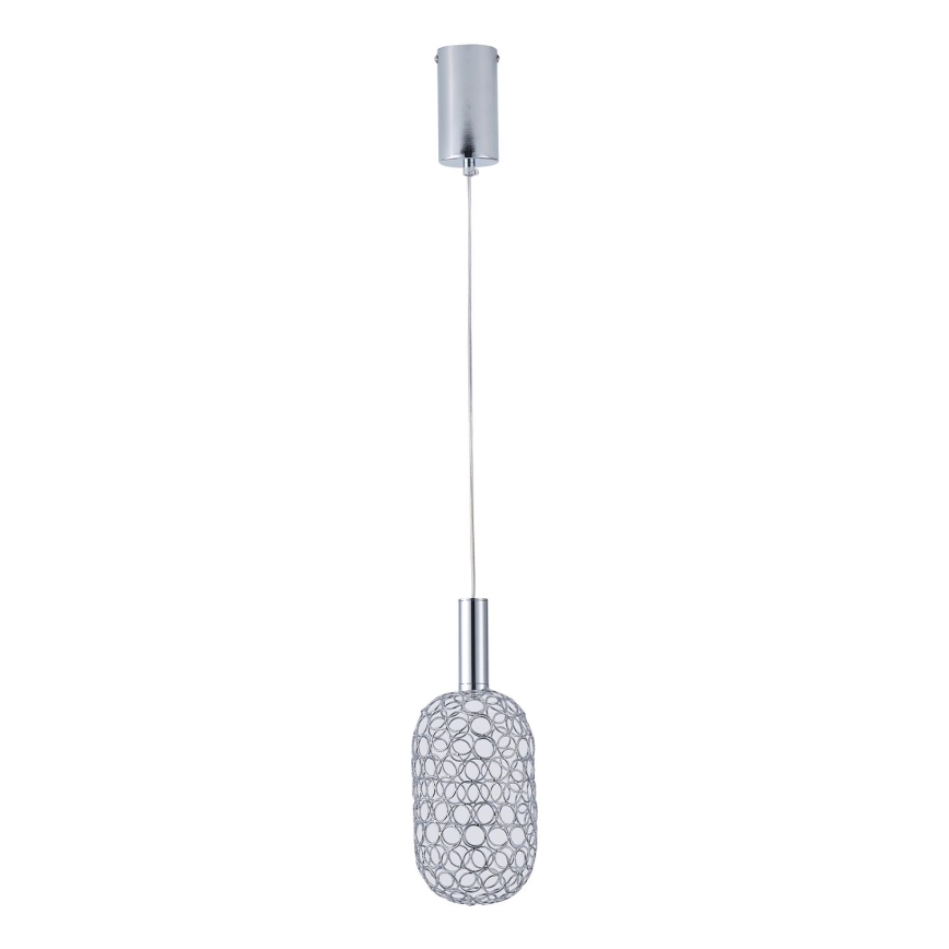 LED Luster na sajli LED/6,3W/230V 3000K sjajni krom pr. 20 cm