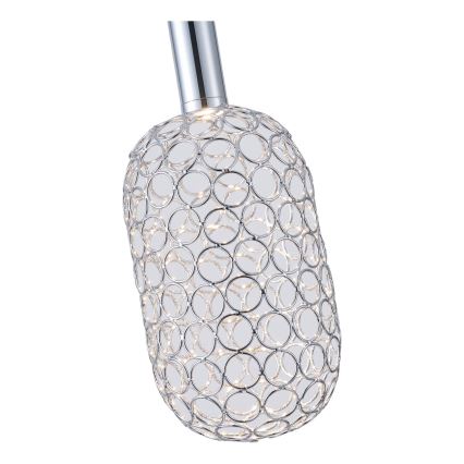 LED Luster na sajli LED/6,3W/230V 3000K sjajni krom pr. 20 cm