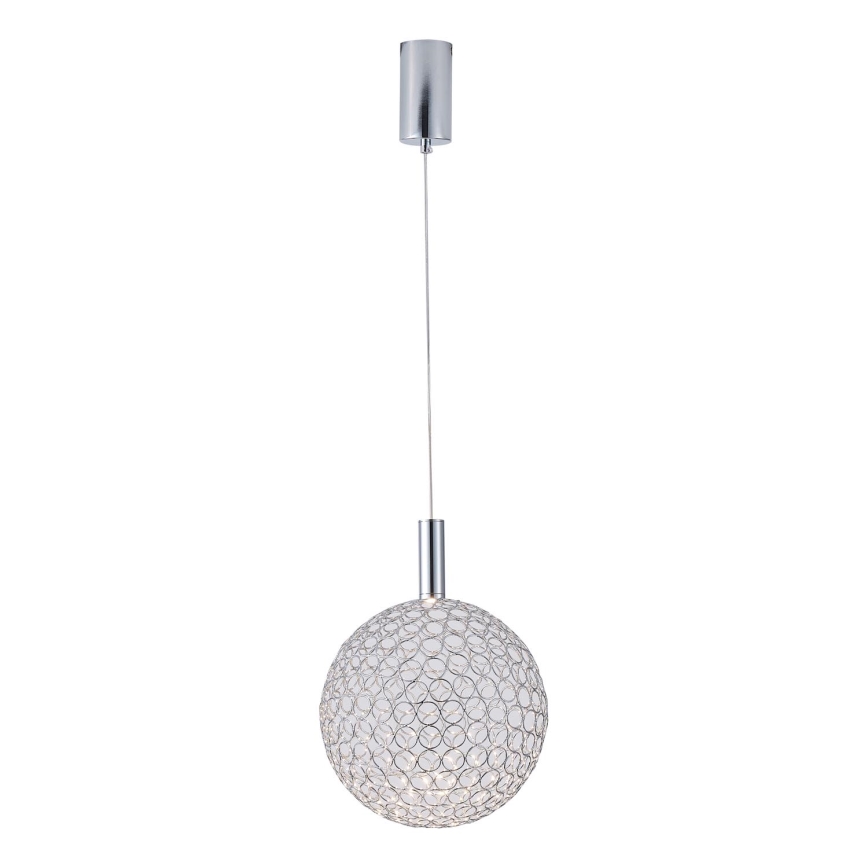 LED Luster na sajli LED/6,3W/230V 3000K sjajni krom pr. 20 cm