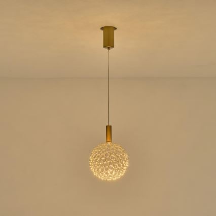 LED Luster na sajli LED/6,3W/230V 3000K sjajni krom pr. 20 cm