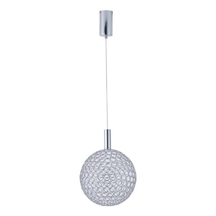 LED Luster na sajli LED/6,3W/230V 3000K sjajni krom pr. 20 cm