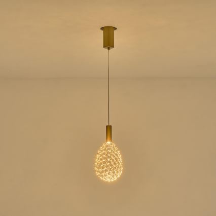 LED Luster na sajli LED/6,3W/230V 3000K zlatna pr. 14 cm