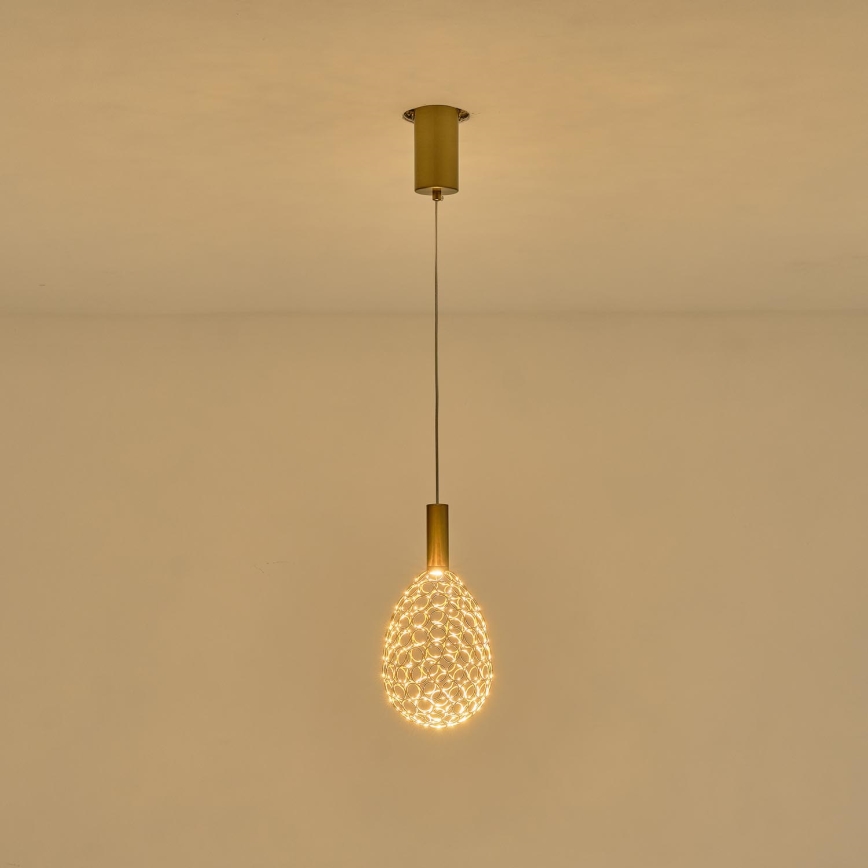 LED Luster na sajli LED/6,3W/230V 3000K zlatna pr. 14 cm