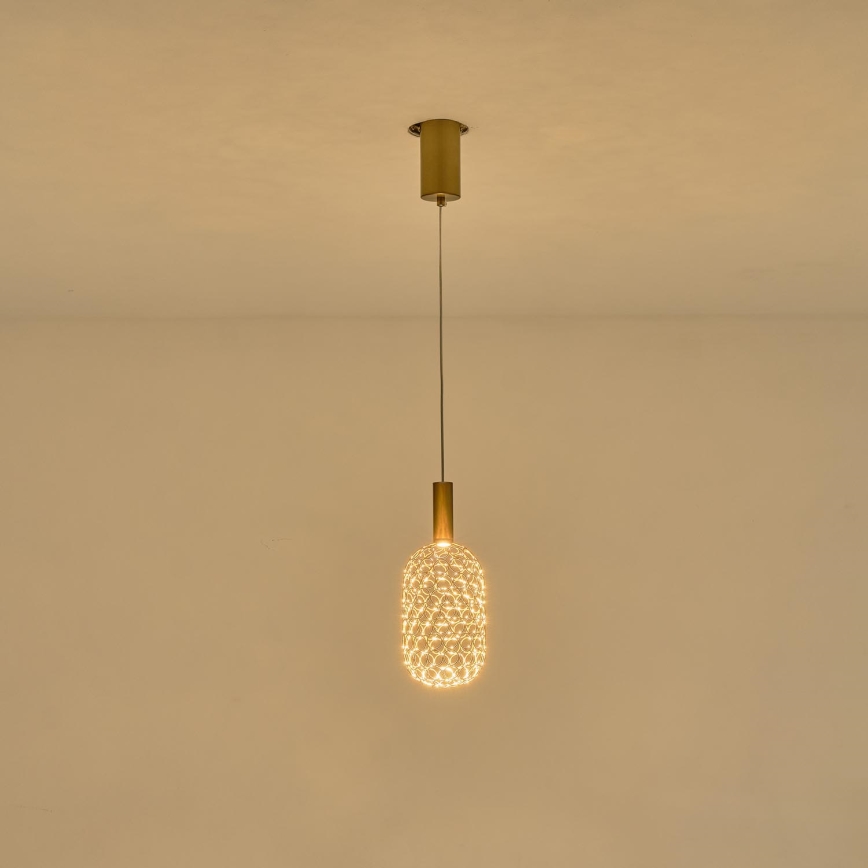 LED Luster na sajli LED/6,3W/230V 3000K zlatna pr. 20 cm