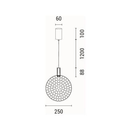 LED Luster na sajli LED/6,3W/230V 3000K zlatna pr. 25 cm