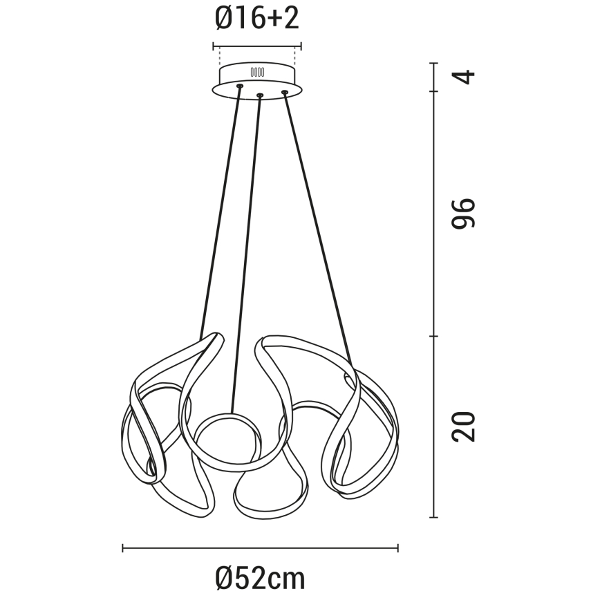 LED Luster na sajli LED/60W/230V 3000K crna