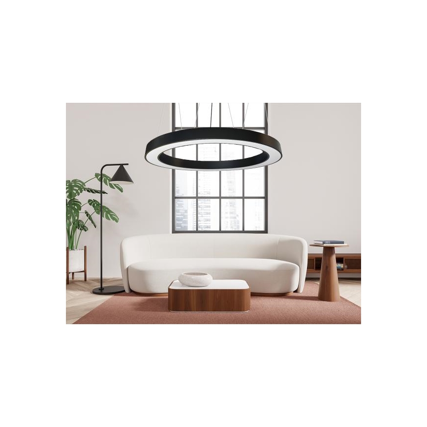 LED Luster na sajli LED/60W/230V 4000K pr. 120 cm crna