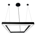 LED Luster na sajli LED/70W/230V 4000K 100x100 cm crna