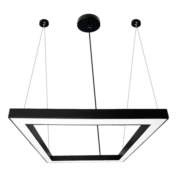 LED Luster na sajli LED/70W/230V 4000K 100x100 cm crna