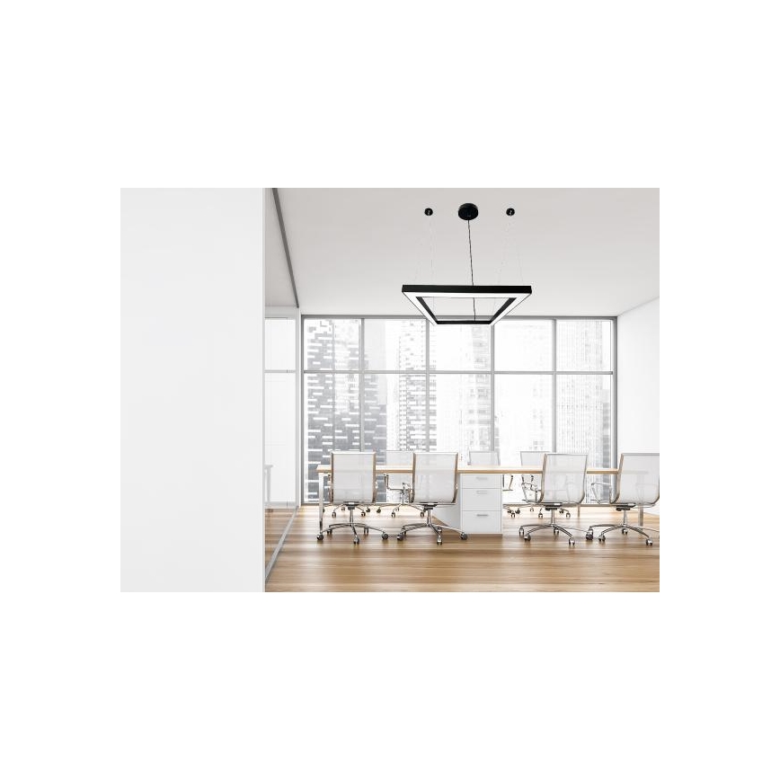 LED Luster na sajli LED/70W/230V 4000K 100x100 cm crna