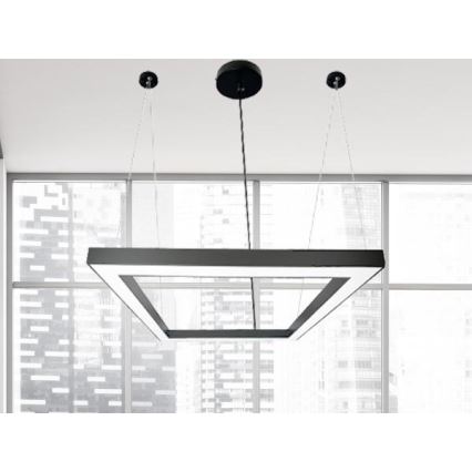 LED Luster na sajli LED/70W/230V 4000K 100x100 cm crna