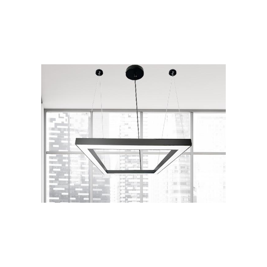 LED Luster na sajli LED/70W/230V 4000K 100x100 cm crna