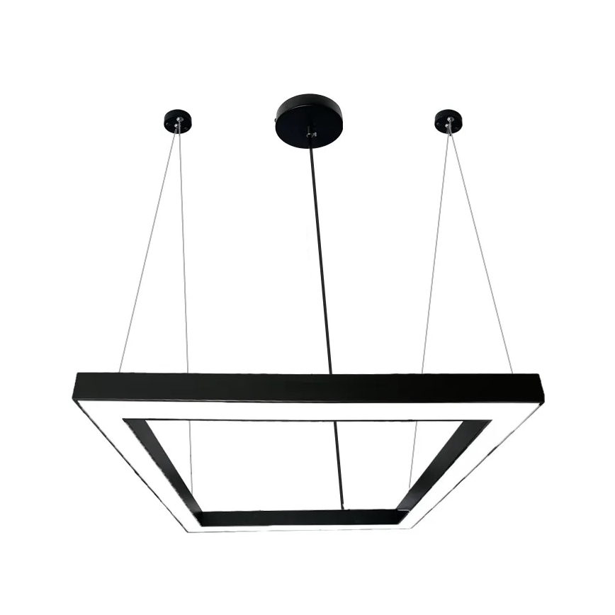 LED Luster na sajli LED/70W/230V 4000K 100x100 cm crna