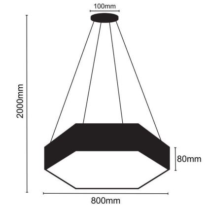 LED Luster na sajli LED/70W/230V 4000K pr. 80 cm