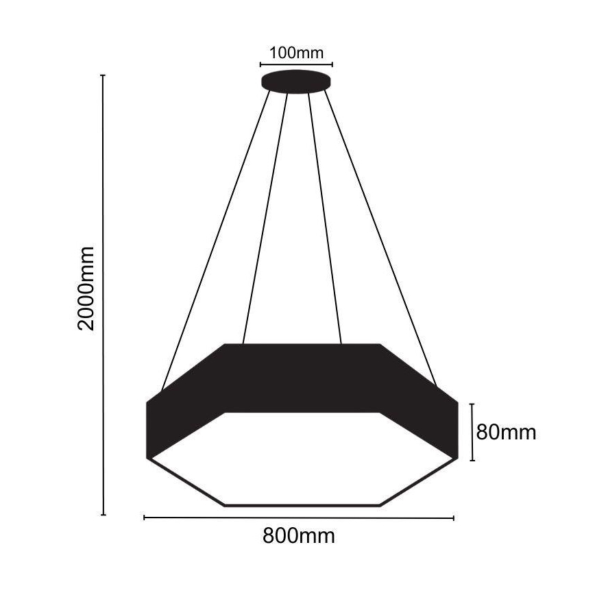 LED Luster na sajli LED/70W/230V 4000K pr. 80 cm