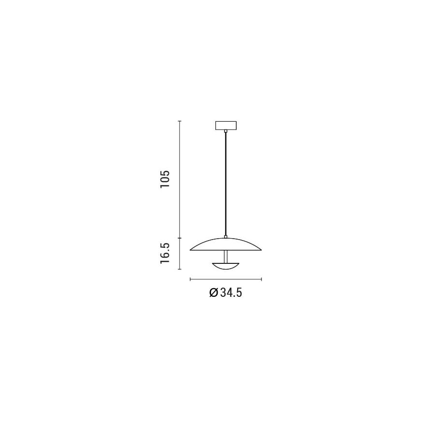 LED Luster na sajli LED/7W/230V 3000K pr. 34,5 cm