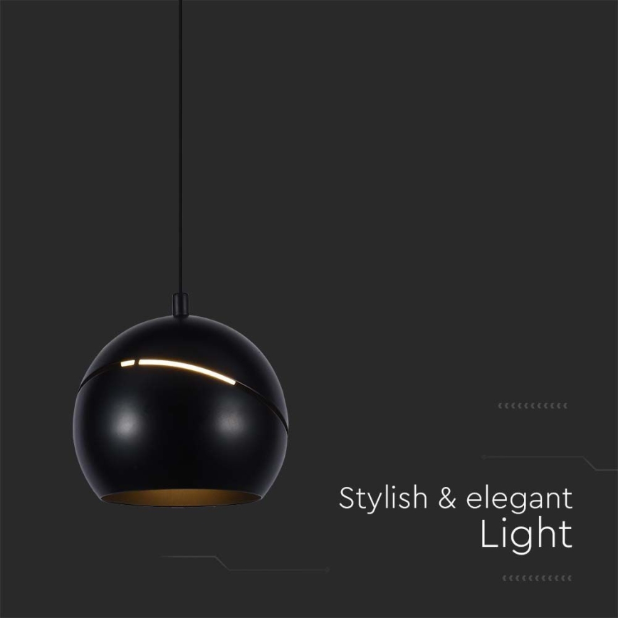 LED Luster na sajli LED/8,5W/230V 3000K crna