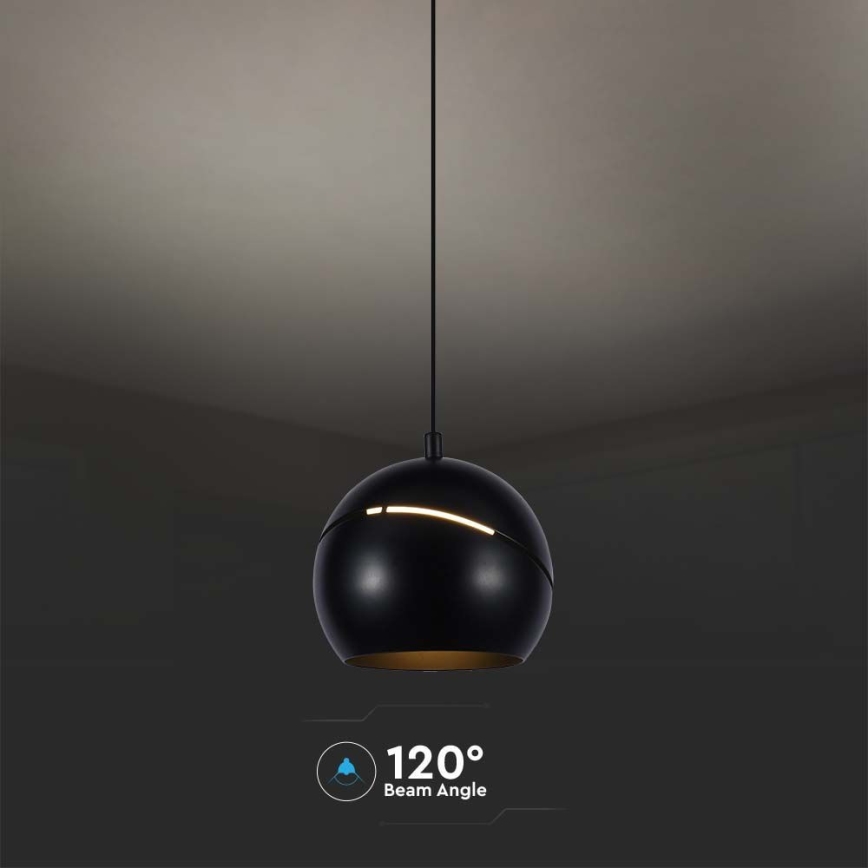 LED Luster na sajli LED/8,5W/230V 3000K crna