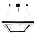LED Luster na sajli LED/80W/230V 4000K 120x120 cm crna