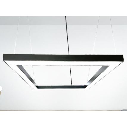 LED Luster na sajli LED/80W/230V 4000K 120x120 cm crna