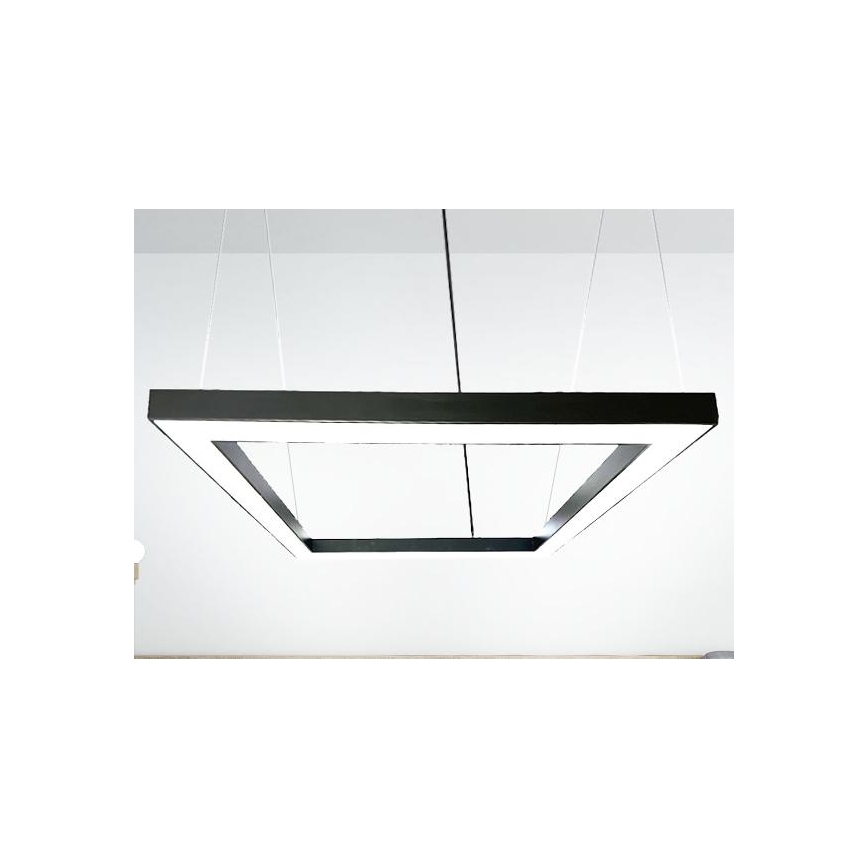 LED Luster na sajli LED/80W/230V 4000K 120x120 cm crna