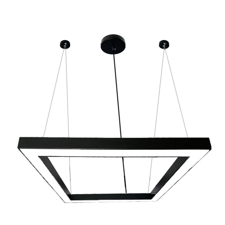 LED Luster na sajli LED/80W/230V 4000K 120x120 cm crna